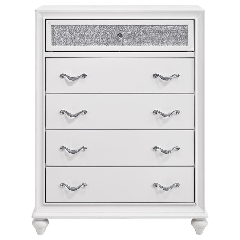 Barzini 5-piece Queen Bedroom Set White - 300843Q-S5