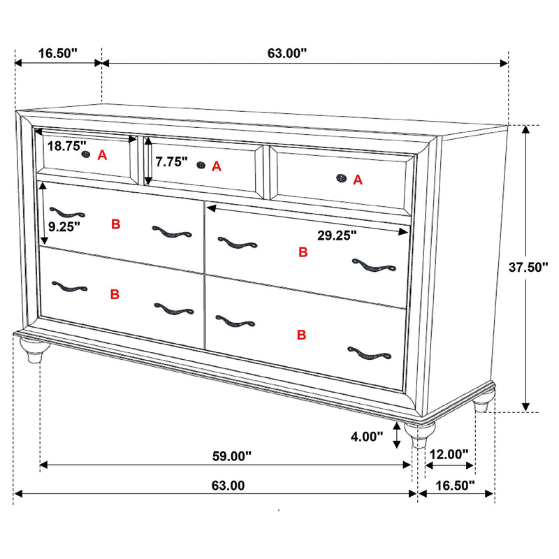 Barzini 5-piece Queen Bedroom Set White - 300843Q-S5