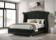 Barzini Upholstered Queen Wingback Bed Black - 300643Q