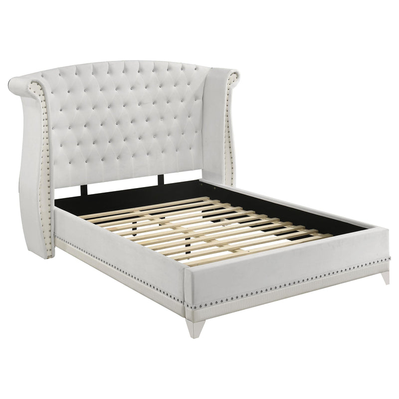 Barzini Upholstered Queen Wingback Bed White - 300843Q