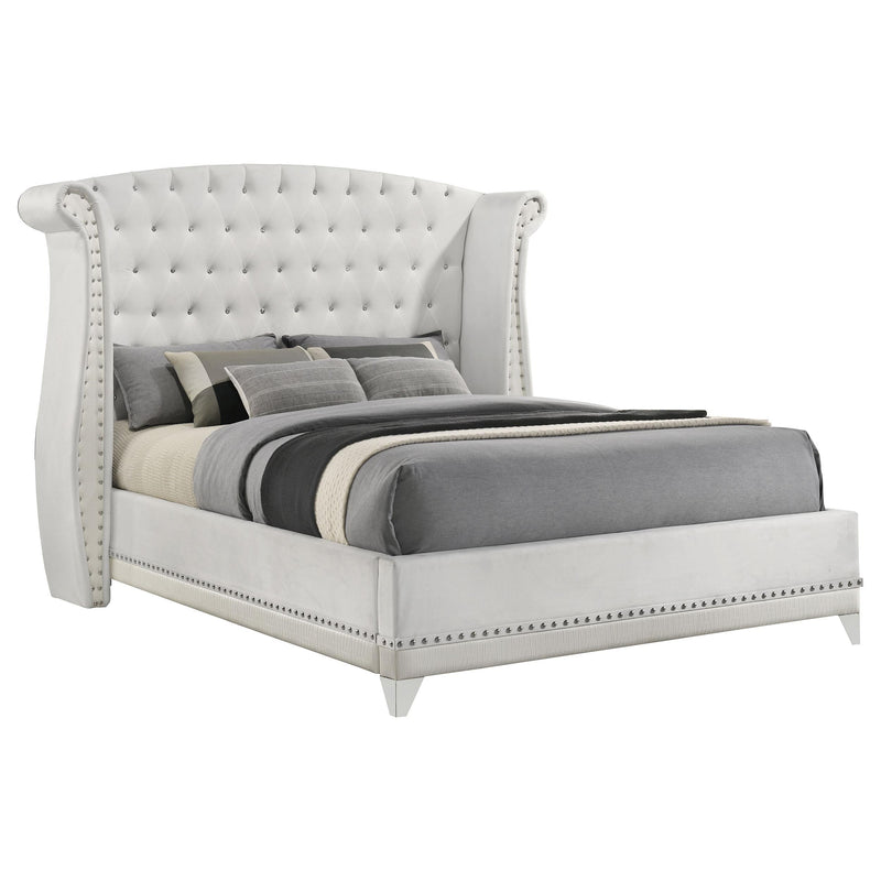 Barzini Upholstered Queen Wingback Bed White - 300843Q