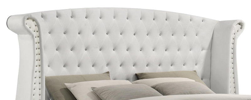 Barzini Upholstered Queen Wingback Bed White - 300843Q
