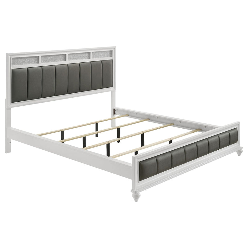 Barzini Wood California King Panel Bed White - 205891KW