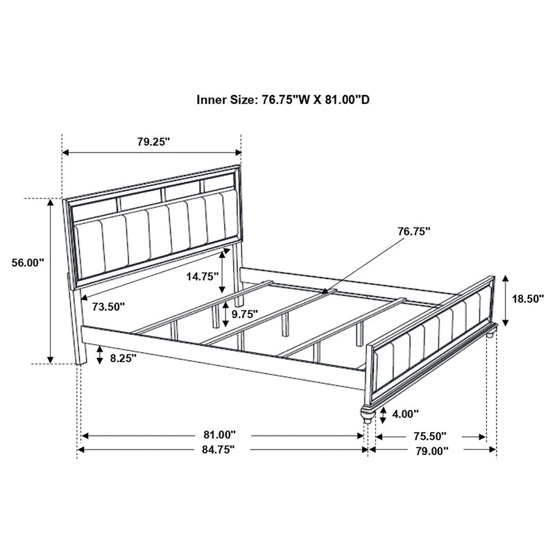 Barzini Wood Eastern King Panel Bed White - 205891KE