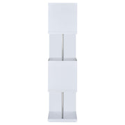 Baxter 67-inch 4-shelf Bookshelf White and Chrome - 801418
