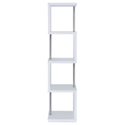 Baxter 67-inch 4-shelf Bookshelf White and Chrome - 801418