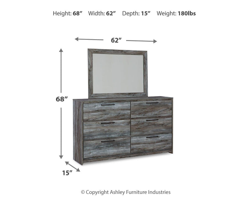 Baystorm Gray Dresser, Mirror and 2 Nightstands - B221B64