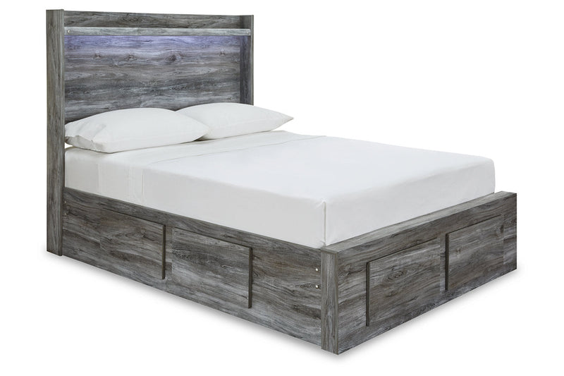 Baystorm Gray Full Panel Bed with 4 Storage Drawers - DMV FurnitureFull Bed