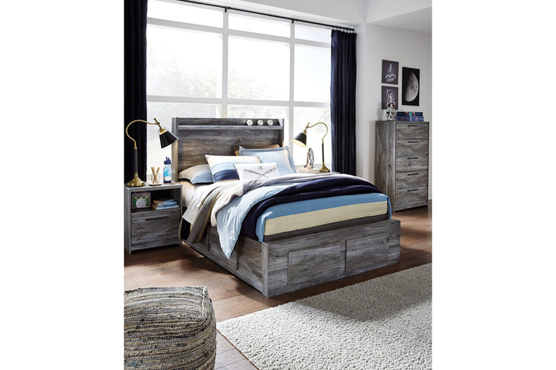 Baystorm Gray Full Panel Bed with 6 Storage Drawers - DMV FurnitureFull Bed