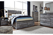 Baystorm Gray Full Panel Bed with 6 Storage Drawers - DMV FurnitureFull Bed