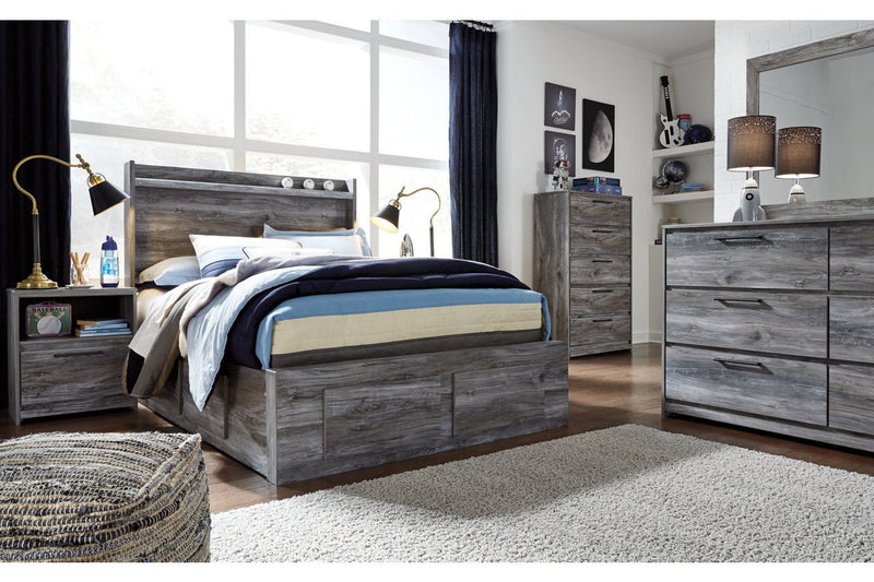 Baystorm Gray Full Panel Bed with 6 Storage Drawers - DMV FurnitureFull Bed