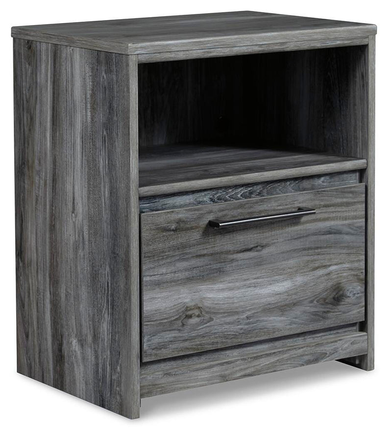 Baystorm Gray Full Panel Storage Bed and Nightstand - B221B91