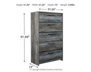 Baystorm Gray King Panel Bed, Dresser, Mirror and Chest - B221B52