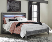 Baystorm Gray King Panel Bed, Dresser, Mirror, Chest and 2 Nightstands - B221B53