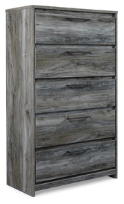Baystorm Gray King Panel Bed, Dresser, Mirror, Chest and 2 Nightstands - B221B53