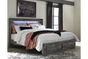 Baystorm Gray King Panel Bed with 2 Storage Drawers - DMV FurnitureKing Bed