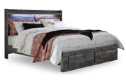 Baystorm Gray King Panel Bed with 2 Storage Drawers - DMV FurnitureKing Bed