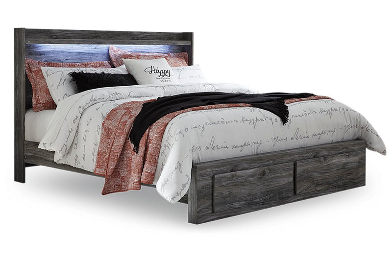 Baystorm Gray King Panel Bed with 2 Storage Drawers - DMV FurnitureKing Bed