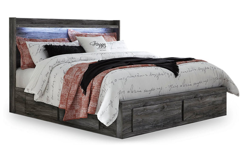 Baystorm Gray King Panel Bed with 6 Storage Drawers - DMV FurnitureKing Bed