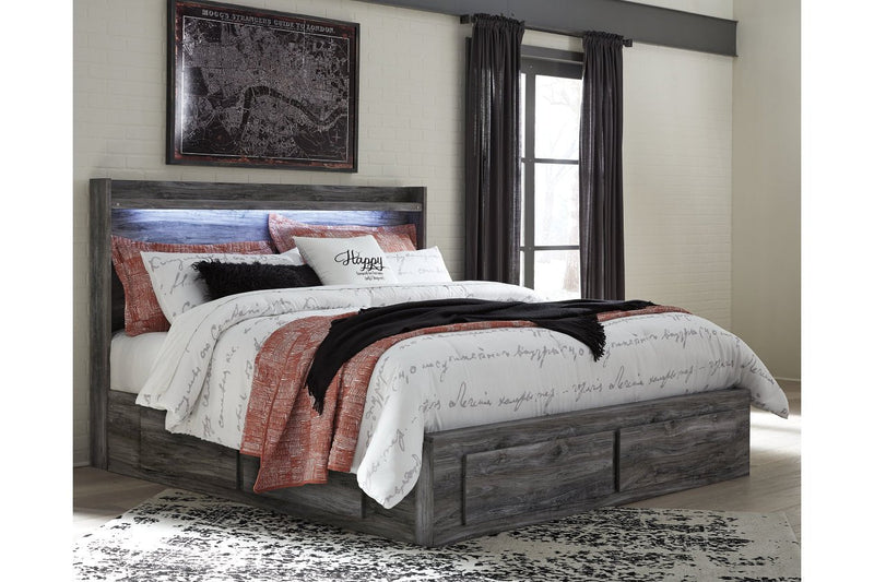 Baystorm Gray King Panel Bed with 6 Storage Drawers - DMV FurnitureKing Bed