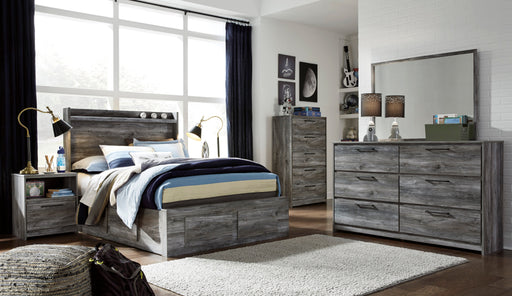 Baystorm Gray LED Double Side/Footboard Storage Platform Youth Bedroom Set - DMV FurnitureYouth Bedroom Set