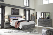 Baystorm Gray LED Footboard Storage Platform Bedroom Set - DMV FurnitureBedroom Set