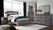 Baystorm Gray LED Footboard Storage Platform Youth Bedroom Set - DMV FurnitureYouth Bedroom Set