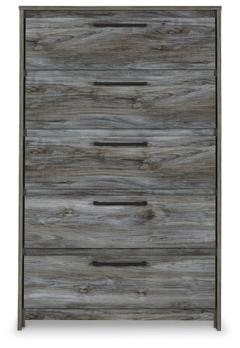 Baystorm Gray Queen Panel Headboard, Dresser, Mirror, Chest and Nightstand - B221B78