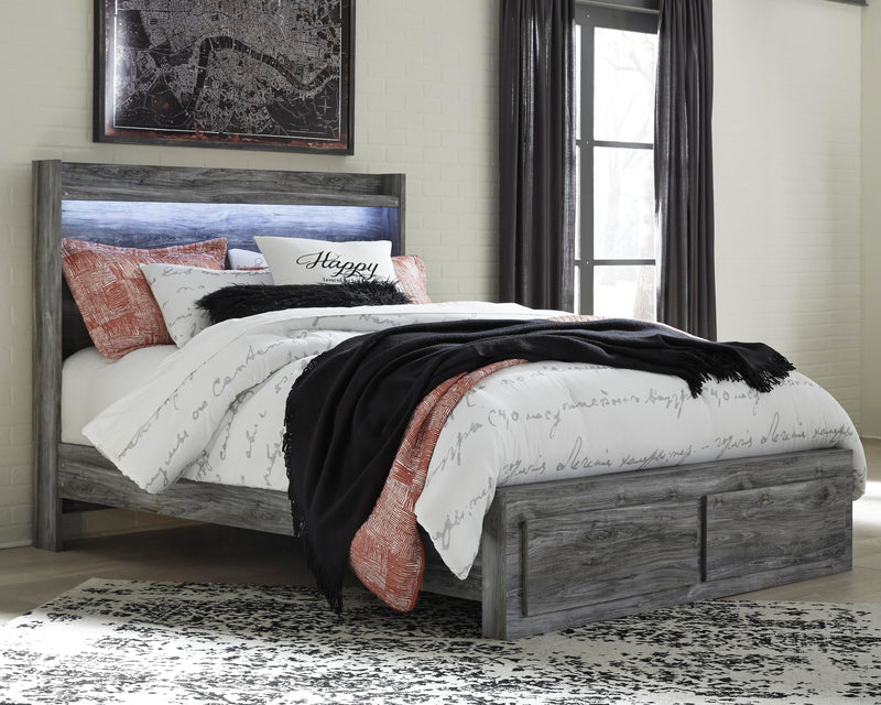 Baystorm Gray Queen Panel Storage Bed, Dresser, Mirror, Chest and 2 Nightstands - B221B57
