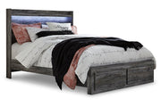 Baystorm Gray Queen Platform Bed with 2 Storage Drawers - DMV FurnitureQueen Bed