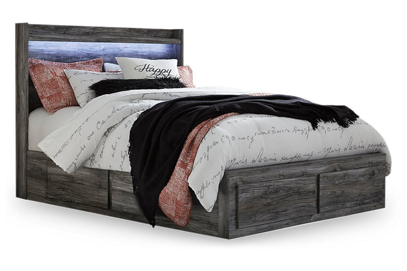 Baystorm Gray Queen Platform Bed with 6 Storage Drawers - DMV FurnitureQueen Bed