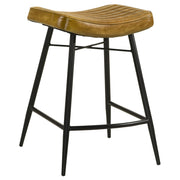 Bayu Leather Upholstered Counter Stool Camel (Set of 2) - 109248