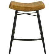 Bayu Leather Upholstered Counter Stool Camel (Set of 2) - 109248