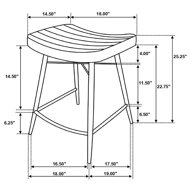 Bayu Leather Upholstered Counter Stool Camel (Set of 2) - 109248