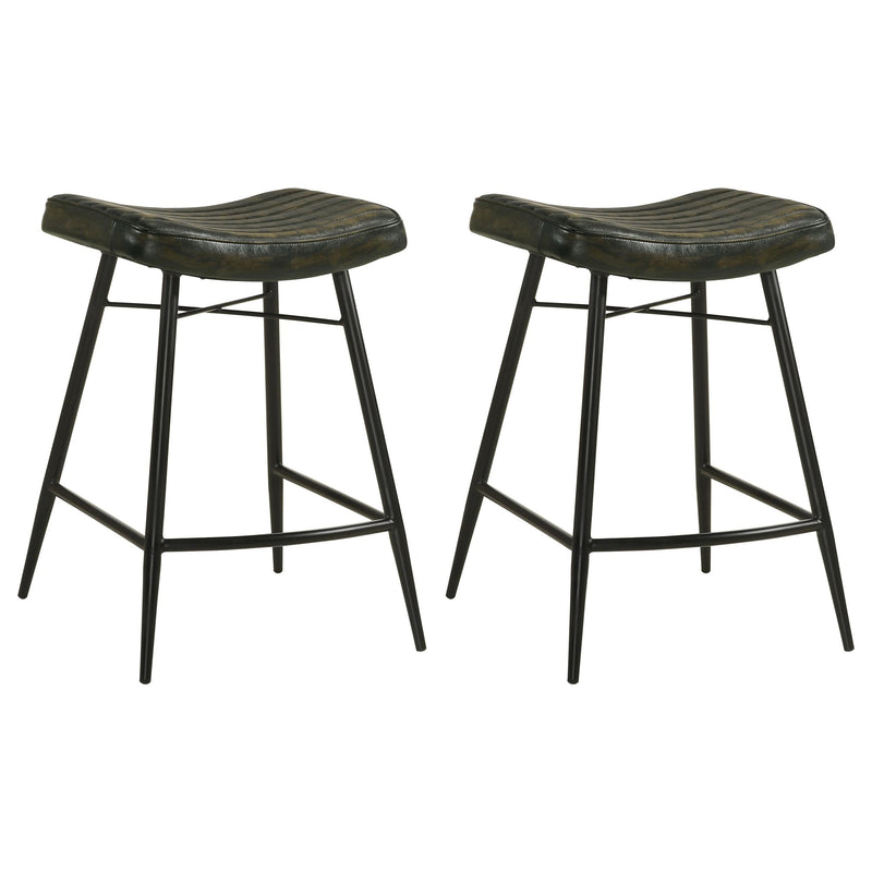 Bayu Leather Upholstered Counter Stool Espresso (Set of 2) - 109258