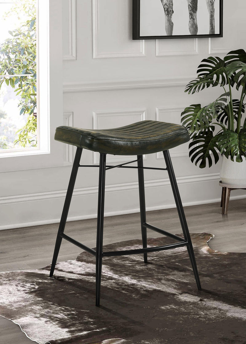 Bayu Leather Upholstered Counter Stool Espresso (Set of 2) - 109258