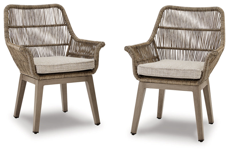 Beach Front Arm Chair with Cushion (Set of 2) - P399-601A - DMV Furniture