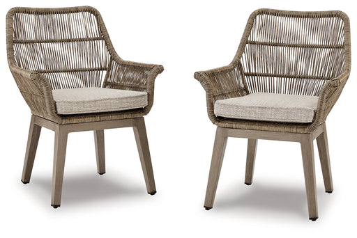 Beach Front Arm Chair with Cushion (Set of 2) - P399-601A - DMV Furniture