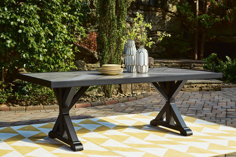 Beachcroft Black/Light Gray Outdoor Dining Table - P792-625