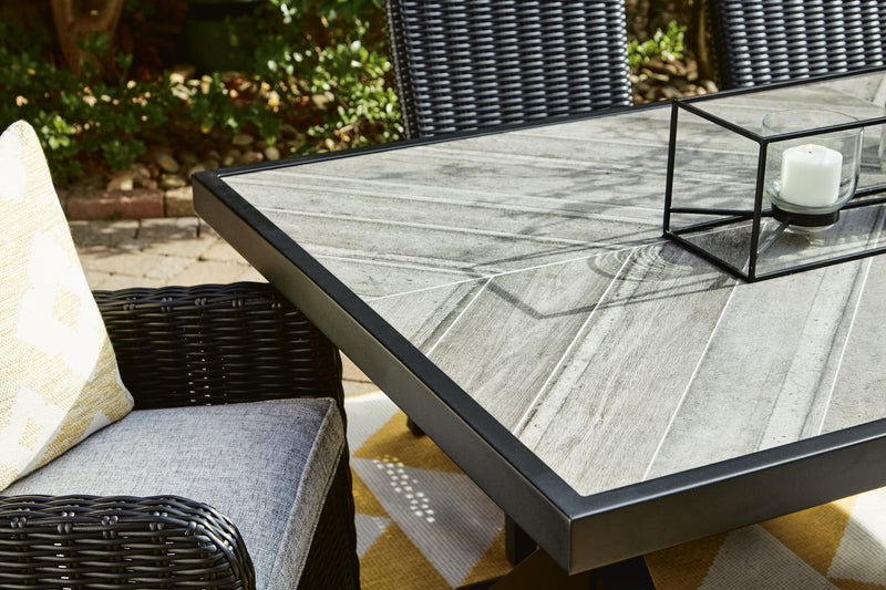 Beachcroft Black/Light Gray Outdoor Dining Table - P792-625