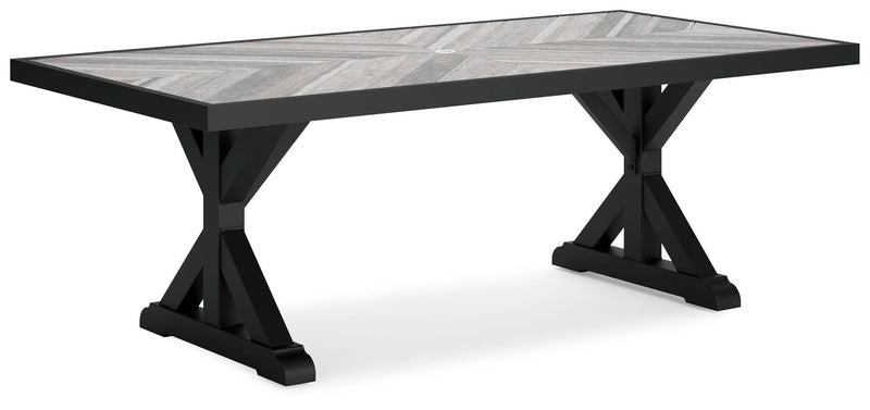 Beachcroft Black/Light Gray Outdoor Dining Table - P792-625