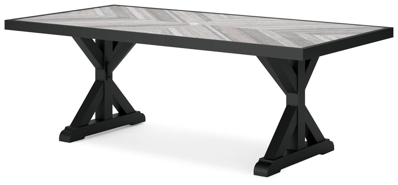 Beachcroft Black/Light Gray Outdoor Dining Table - P792-625