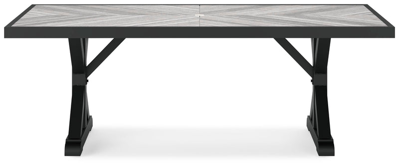 Beachcroft Black/Light Gray Outdoor Dining Table - P792-625