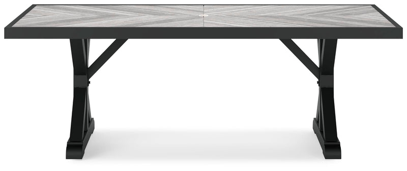 Beachcroft Black/Light Gray Outdoor Dining Table - P792-625