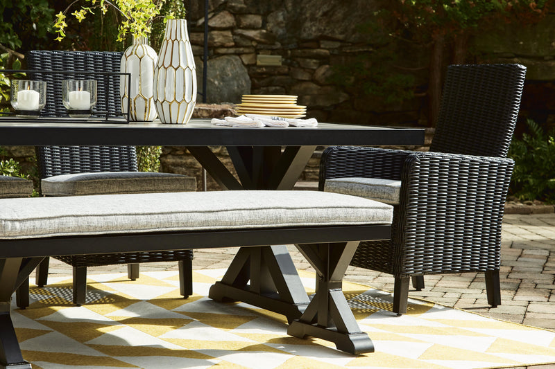 Beachcroft Black/Light Gray Outdoor Dining Table - P792-625