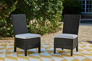 Beachcroft Black/Light Gray Outdoor Side Chair with Cushion (Set of 2) - P792-601