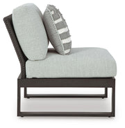 Beachloft Black/Gray Outdoor Armless Chair with Cushion - P490-846