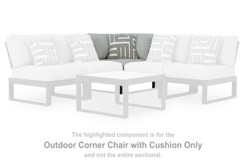 Beachloft Black/Gray Outdoor Corner Chair with Cushion - P490-877