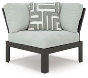 Beachloft Black/Gray Outdoor Corner Chair with Cushion - P490-877