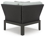 Beachloft Black/Gray Outdoor Corner Chair with Cushion - P490-877